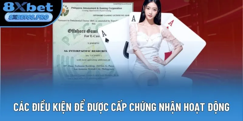 Các điều kiện để được cấp chứng nhận hoạt động Các điều kiện để được cấp chứng nhận hoạt động